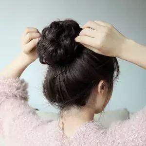 언니네 가발 올림 머리 곱창 밴드 3p 다크브라운올림가방 똥가방 패션 디자인부분 부분