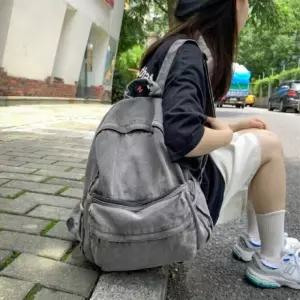 베이직 캐주얼 청데님 원단 학생 백팩