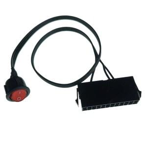 모니터전원선 PC 서버 ATX PSU 24PIN 암 보트 케이블 스타터 스위치 18AWG 소켓 50CM 버튼 표시 레드 자동