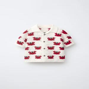ZARA 크로셰 게 셔츠 - 화이트 / 레드 2756/544/061 491291