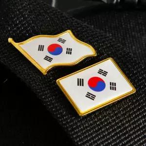 태극기와펜 한국 기념품 브로치 미니 굿즈 외국인선물