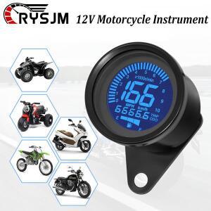 7색 바이크 오토바이 속도계 LED 디지털 스쿠터 ATV 레트로 대시보드 rpm 악기 오일 게이지미터 범용