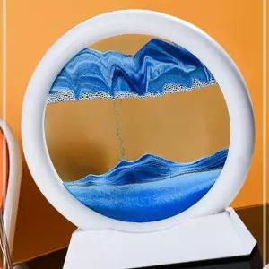 IKWEAB4D1 그림 오브제 원형 때리기 슬로우 샌드 아트 액자 시계 모래 움직이는 인테리어 멍