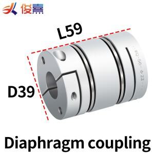 알루미늄 합금 D39L59 이중 다이어프램 커플 링 탄성 커넥터 볼 스크류 스텝 서보 모터 엔코더 컴퓨터