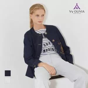 [비비올리비아] [VVOLIVIA] 자수 포인트 라운드 자켓_VVBMJ3S2371