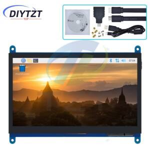 7인치 LCD 디스플레이 HDMI 호환 터치 스크린 800x480 해상도 라스베리 파이 용 용량 성 지원 시스템