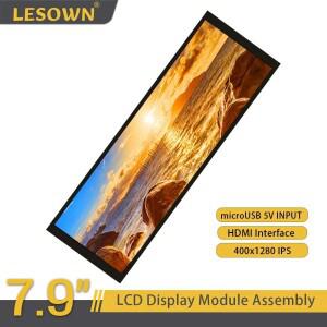 LESOWN HDMI LCD 500 고휘도 7.9 인치 400x1280 IPS 스크린 서브 디스플레이 모듈 Aida64 라즈베리 파이 PC