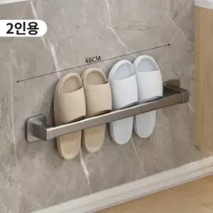 욕실 슬리퍼 거치대 펀칭프리 화장실 벽신발 수납장 벽걸이 도어 후물림 선반