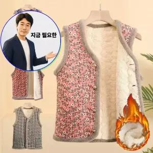 지금 필요한 기모조끼 꽃무늬 DD-12955 촌캉스 누빔