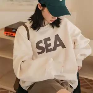 [하프클럽/]루즈핏 레터링 기모 맨투맨 티
