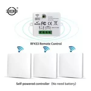 LVGEMSS 스마트 무선 스위치 RF433 자체 전원 푸시 버튼 벽 패널 원격 컨트롤러 전등 방수