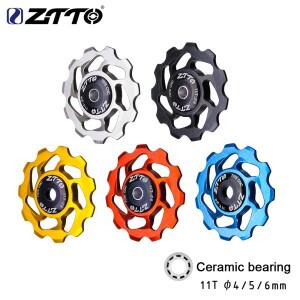 ZTTO 11T MTB 자전거 뒷 변속기 자키 휠 세라믹 베어링 풀리 AL7075 CNC 도로 가이드 롤러 아이들러 4mm 5m