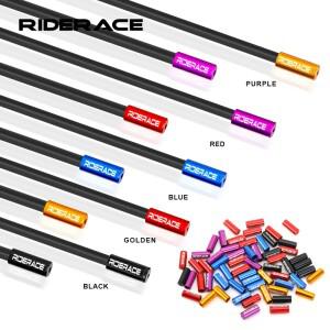 RIDERACE 10 개/몫 자전거 케이블 캡 4mm 5mm 도로 사이클링 MTB 산악 시프트 브레이크 끝 라인 와이어 튜
