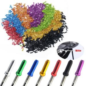 50/100pcs 자전거 케이블 엔드 캡 알루미늄 합금 브레이크 시프터 팁 와이어 여러 색상 라인 코어