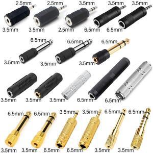5pcs 6.35/6.5mm 스테레오 모노 남성 3.5mm 오디오 스테레오/모노 잭 여성 플러그 커넥터 어댑터 변환기 스