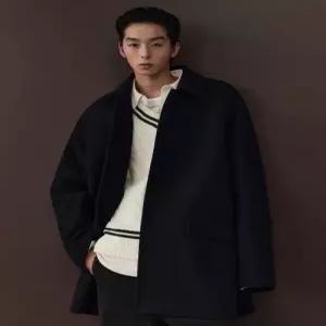무신사 스탠다드 MUSINSASTANDARD 울 블렌드 오버사이즈 카코트 그레이쉬 네이비