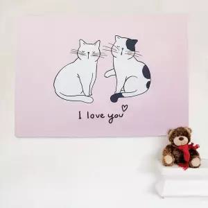 패브릭 인테리어 포스터 고양이 일러스트