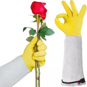남성/여성용 로즈 가지치기 장갑 롱 가드닝 가시 방지 염소 가죽 심는 건틀렛 정원 작업 정원사를 위한