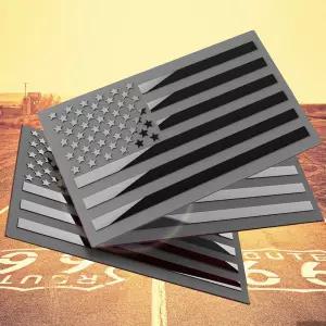 자동차 트럭 또는 SUV용 3D 메탈 아메리칸 플래그 엠블럼 데칼 블랙 5x3 매트 쓰리 USA 정규 오리엔테이션