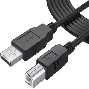 PWR+ 미디 코드 케이블 12Ft 롱 USB-2.0 A to B 고속 오디오 인터페이스 키보드 마이크 믹서 스피커 PC