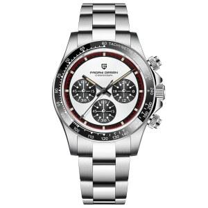 PAGANI DESIGN 남성용 시계 사파이어 스테인리스 스틸 100M 방수 럭셔리 40MM 스포츠 쿼츠 크로노그래프 손목시계