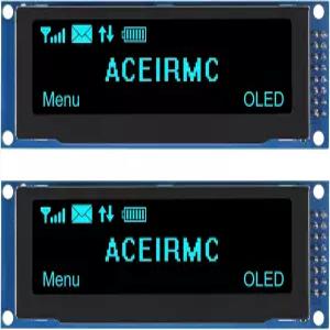 3.12인치 OLED 디스플레이 2개 256x64 LCD SSD1322 모듈 16핀 병렬 SPI 납땜용 아두이노 파란색