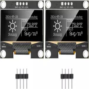 MakerFocus 1.3인치 I2C OLED 디스플레이 모듈 SH1106 드라이버 칩 2개 자체 발광 스크린 보드 128 x 64