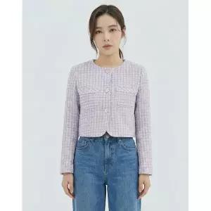 [반에이크]라운드넥 패턴 트위드자켓 VB35JKQ302Z_P391215601
