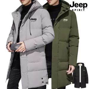 지프 JEEP SPIRIT 남녀공용 롱패딩 후드 미드 패딩 점퍼 롱점퍼 빅사이즈 M~8XL 코트 아웃도어 등산 외출 여성 남성 커플 남자 여자 JP9788