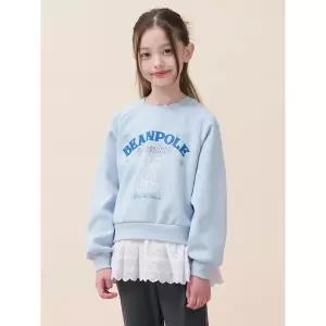 [BEANPOLE KIDS] [시즌오프 30%] 여아 레이스 포인트 스웨트 셔츠 - 스카이 블루 (BI6241G04Q) (BI6241G04Q)