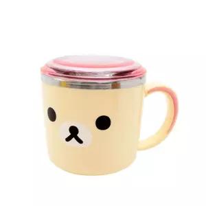 리락쿠마 464063 뚜껑 스텐컵 260ml 아이보리물컵 컵 음료컵 휴대용컵 캐릭터