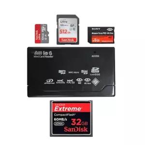 올인원 USB 2.0 카드 멀티리더기 블랙 6슬롯/리더기/C타입/SD카드/SD카드리더기/블랙박스/메모리/멀티/SD