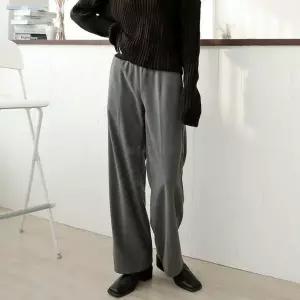 [클리어런스]고무줄 FW 출근룩 H라인 롱 넓은 통 바지_5