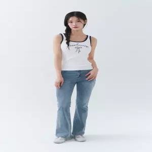 [잠뱅이][26SS] 여성) 쿨맥스 라이트 인디고 밴드 긴기장 슬림 부츠컷 AQ2DNE356-LB