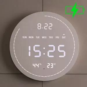 플라이토 무선 루나 데이 온습도 와이파이 LED 벽시계 29cm ENG