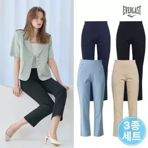 [이삐다]3종세트 에버라스트 여름 여성 링클프리 냉감 인견 쿨밴딩바지 슬랙스팬츠 EVLP2581W3
