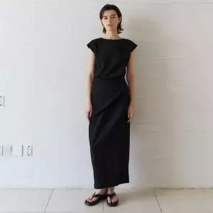 NOEUD Drape flow dress (Black) 2326230