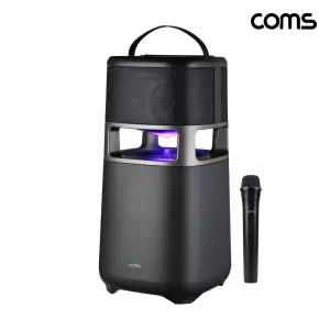 컴스 COM200 100W 블루투스 스피커 충전식 휴대용 무선마이크 포함 TWS 스테레오 노래방 버스킹 캠핑