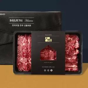 [감동][바로배송][대정]1++(7)한우 새우살치등심 구이 모둠 세트 1호 1kg (새우살100g+살치살100g+ 채끝...