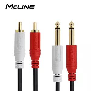 맥라인 MC-PA08 2RCA-2모노6.3(5.5) 5m 오디오 스피커 음향 케이블 앰프 믹서 반주기 스피커 연결선