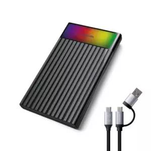 유니콘 USB3.2 Gen1 2.5인치 HDD SSD 외장하드케이스 컬러LED A+C타입젠더 슬라이딩결합 HSD-V10