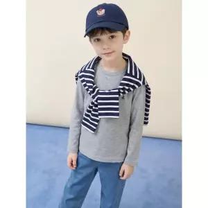 [BEANPOLE KIDS] [Essential] 수피마 베이직 긴소매 티셔츠  그레이 (BI6141UE23)