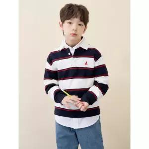 [BEANPOLE KIDS] 럭비 스트라이프 긴소매 티셔츠  네이비 (BI6141U02R)