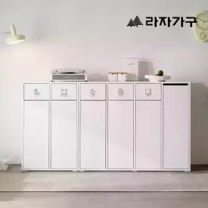 라자가구 리빈 E0등급 재활용 분리수거함 수납장 3칸 70L 4colors