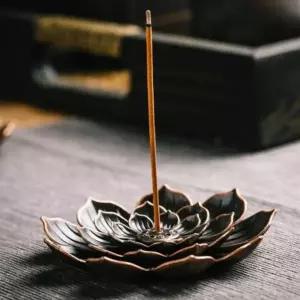 연꽃 인센스 홀더 명상 향초 꽂이 인테리어 받침대