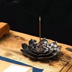 향 받침대 연꽃 철제 스틱 인센스 홀더 향로 명상 장식