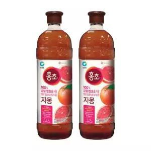 청정원 자몽 홍초 발효초 식초 음료 건강 1.5L x2 홍초 복분자 1.5L x 2병 + 자몽 1.5L MNA