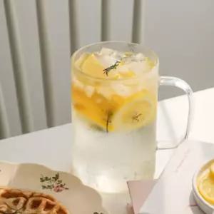 홈카페 손잡이 투명 내열유리컵 1000ml 대용량 1L 아이스 아메리카노 잔 하이볼 홈술