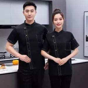 셰프 조리복 상의 반팔 위생복 한식 주방복 유니폼 BWFHQDCZ