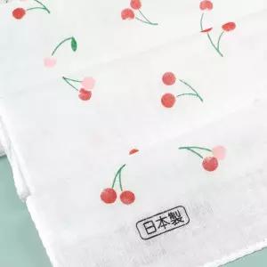 일본 체리 패턴 두겹 순면 롱 가제 긴 수건 일제 손수건 HLJ07